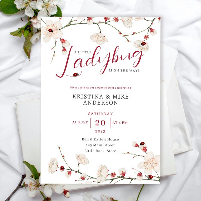 Convite Tudo em um pequeno Chá de código QR Ladybug (Criador carregado)