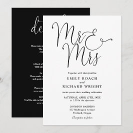 Convite Tudo Em Um Senhor E Senhora Chique Casamento Preto