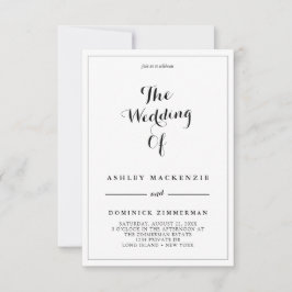 Convite Tudo em um simples casamento contemporâneo RSVP