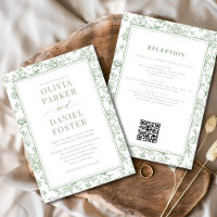 Tudo em Um Toile Floral Francês Verde Sage