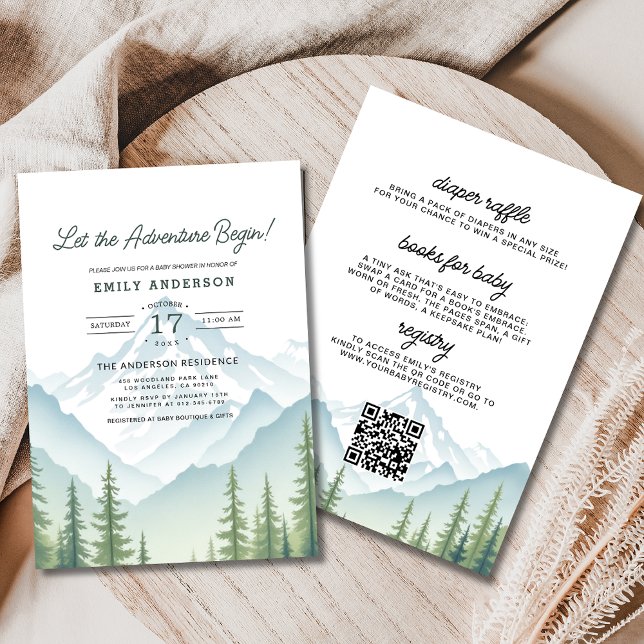 Convite Tudo em Uma Aventura Começa Chá de fraldas Woodlan (Criador carregado)