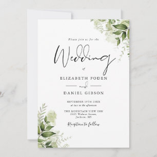 Convite Tudo Em Uma Escritura Floral Verdejante Casamento