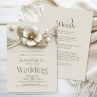Tudo em Uma Flor e Pérolas Casamento