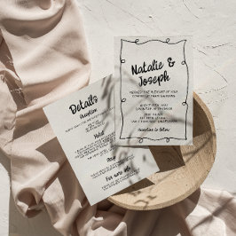 Convite Tudo Em Uma Mão Escrito Quadro Moderno Retrô Casam