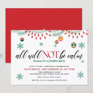 Convite Tudo Não Será Tranquilo Natal Divertido