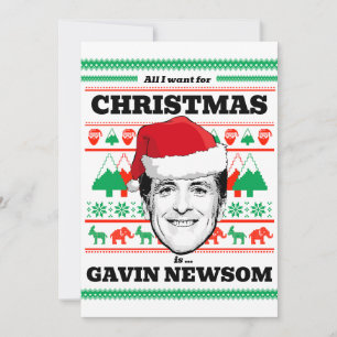 Convite Tudo o que eu quero no Natal é Gavin Newsom