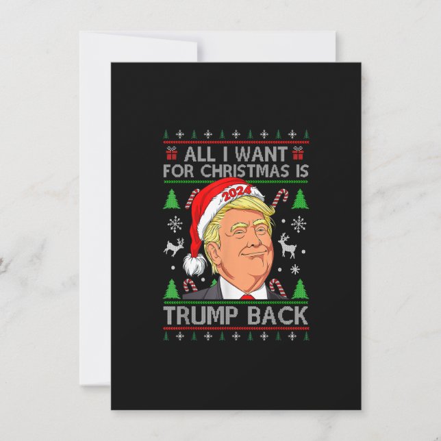 Convite Tudo o que eu quero para o Natal é "Trump Back 202 (Frente)