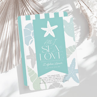 Convite Tudo o que Vejo é Amor Estrela do Mar Chá de Noiva