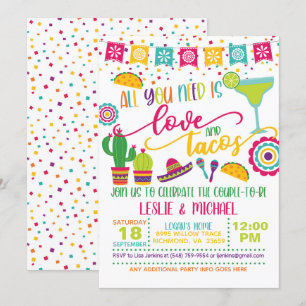 Convite Tudo o que Você Precisa é Amor & Tacos - C