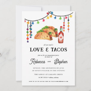 Convite Tudo o que Você Precisa É Amor & Tacos   Festa de 