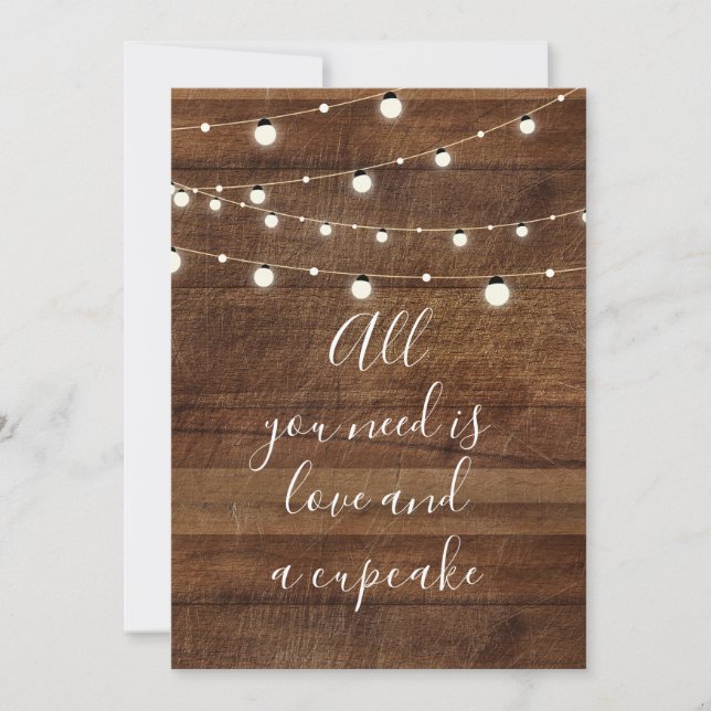 Convite Tudo o que você precisa é de amor e cupcake (Frente)