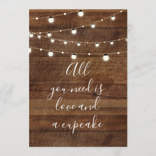 Convite Tudo o que você precisa é de amor e cupcake