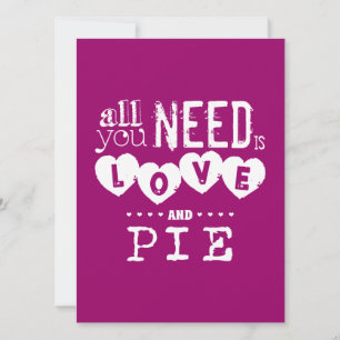 Convite Tudo que você precisa é amor e torta