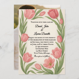 Convite Tulip Ever After Photo Wedding Invitation