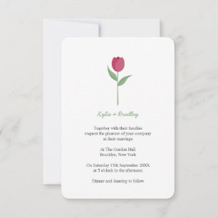 Convite Tulip Minimalista Burgundy