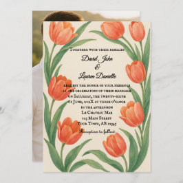 Convite Tulip Paradise Photo Wedding Invitation