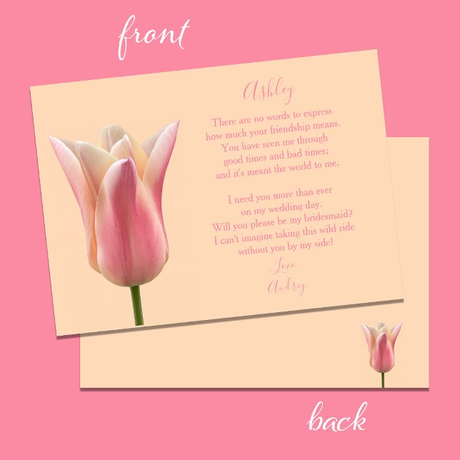 Convite Tulipa Dama de Honra Poema Proposta Você Será Minh (Criador carregado)