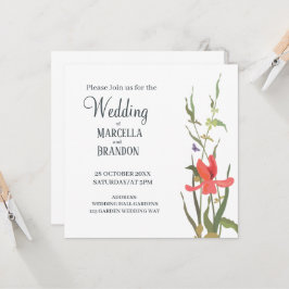 Convite Tulipa Floral de Casamento Primavera