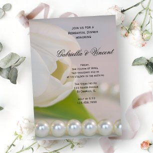 Convite Tulipas Brancas Pearls Janto de Ensaio de Casament