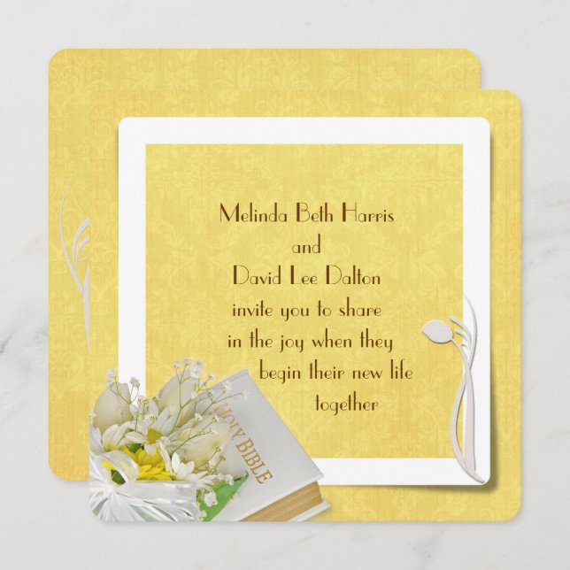 Convite Tulipas e margaridas (Frente/Verso)