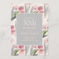Tulipas Flor de Aguarela Rosa Corada Aniversário d