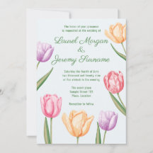 Tulipas Flores Pastel Aquarela Casamento Primavera