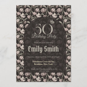 Convite Tulipas Personalizadas Tema de Aniversário de 5 An