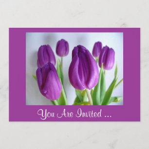 Convite Tulipas Roxas