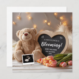 Convite Tulips Bebê Anunciando Mídia Social