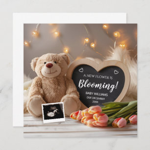 Convite Tulips Bebê Anunciando Mídia Social