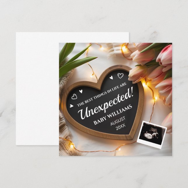 Convite Tulips Bebê Anunciando Mídia Social (Frente/Verso)