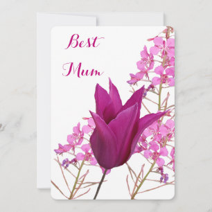 Convite Tulpa rosa bonito da Mãe, linda floral