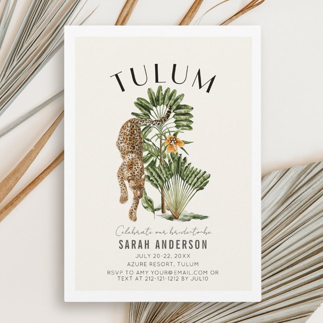 Convite Tulum Leopard Bachelorette Weekend Itinerário (Criador carregado)