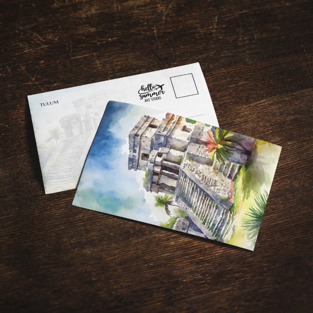 Convite Tulum Mexico Watercolor (Criador carregado)