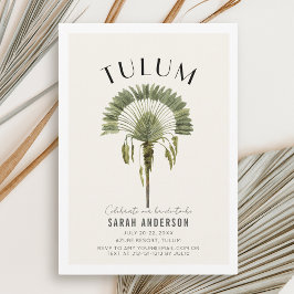 Convite Tulum Palm Tree Bachelorette Weekend Itinerário