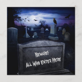 Convite Túmulos de Coruja de Halloween