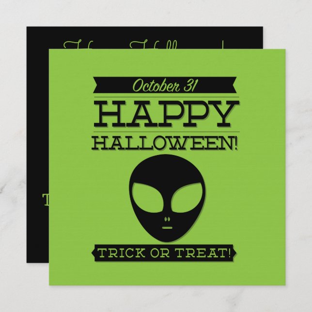 Convite Tupografia retro Halloween (Frente/Verso)