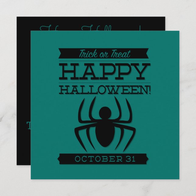 Convite Tupografia retro Halloween (Frente/Verso)