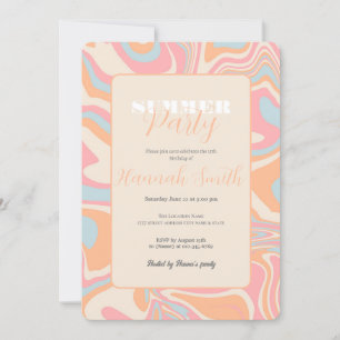 Convite Turbilhão líquido abstrato moderno Peach Fuzz