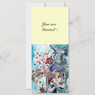 Convite TURCO - LEITURA DA TURQUIA, creme branco azul bril