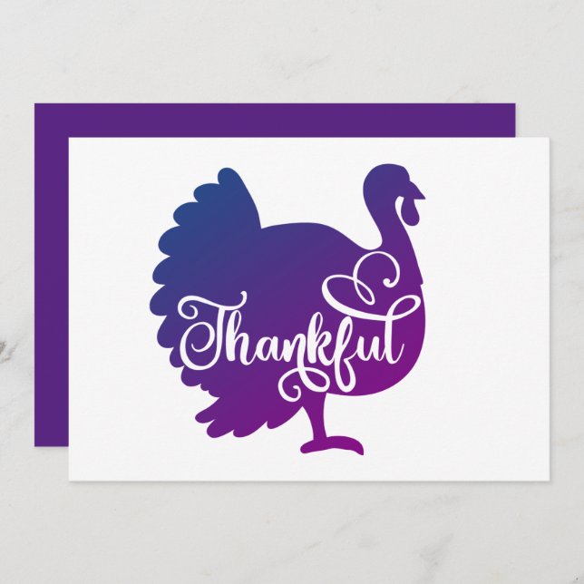 Convite Turkey Thankful      (Frente/Verso)