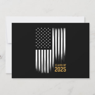Convite Turma De 2025 Bandeira Americana De Formatura De E