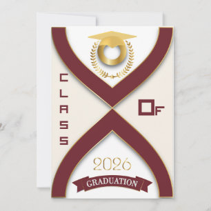 Convite Turma de 2026 Burgundy & Gold Edição Personalizáve
