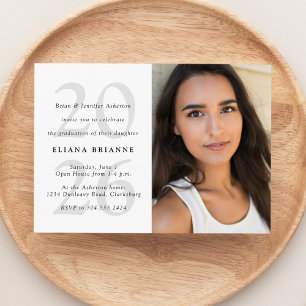 Convite Turma de 2026 foto simples preto e branco de forma