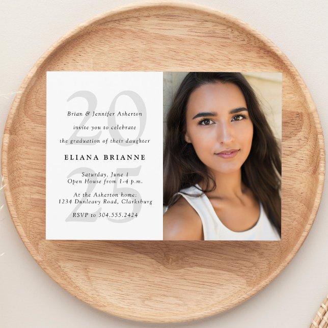 Convite Turma de 2026 foto simples preto e branco de forma (Criador carregado)