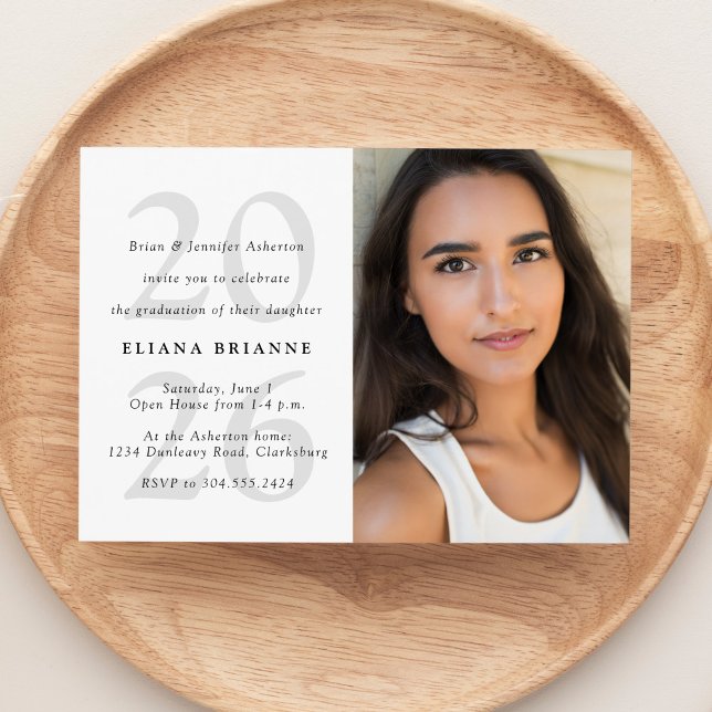 Convite Turma de 2026 foto simples preto e branco formatur (Criador carregado)