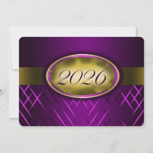Convite Turma de 2026 Roxo e Dourado (Frente)