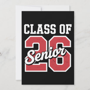 Convite Turma De 2026 Senior Vermelho Graduação 26 Graduad