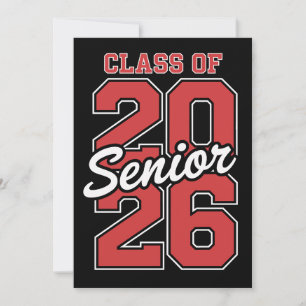 Convite Turma De 2026 Senior Vermelho Graduação 26 Graduad