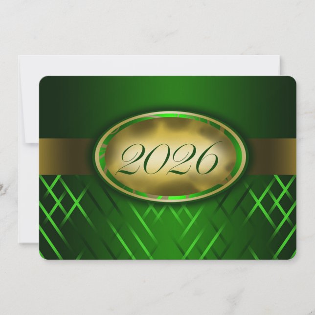 Convite Turma de 2026 Verde e Dourada (Frente)